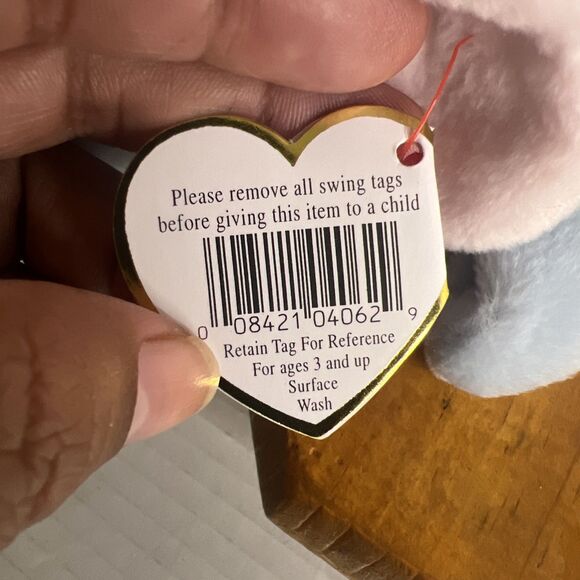 *RARE* RETIRED TY Beanie Babies Peanut the Elephant --light blue! NEW CONDITION - Picture 8 of 9